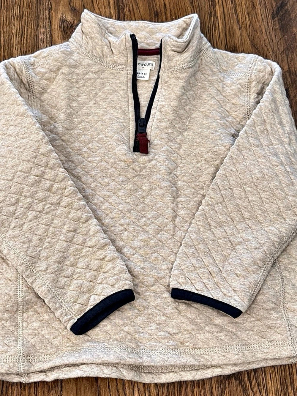 crewcuts Quilted Quarter Zip Pullover Khaki Size XS (4-5)